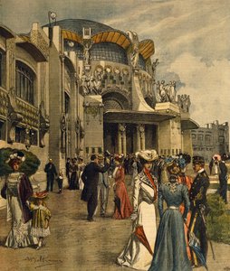 Stor invigning av den första internationella utställningen för modern dekorativ konst i Turin, av Achille Beltrame (1871-1945), från La Domenica del Corriere, maj 1902 av Achille Beltrame