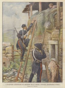 The Carabinieri konfronterar en lönnmördare i Cascina Vignazze (District DIvrea)