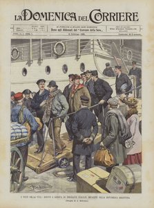Livets förlorare, ankomst till Genua av italienska emigranter galna i den argentinska republiken
