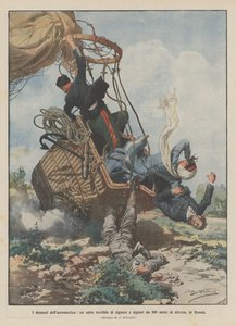 Flygvapnets dramer, ett fruktansvärt hopp av damer och herrar från 800 meters höjd, i Ryssland av Achille Beltrame