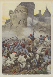 Turcos stormar slottet Mondement, nära Epernay, där han var etablerad? av Achille Beltrame