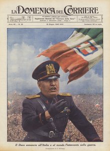 The Duce tillkännager intervention i kriget till Italien och världen
