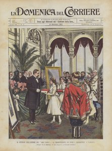 Jubileet för författaren till Quo Vadis?, Presentationen av gåvor i Sienkiewicz i Warszawa av Achille Beltrame