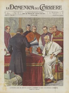 Påven Leo XIII uttalar den apostoliska välsignelsens ord framför fonografen