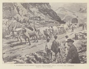 Transport av Simplontunnelns stora tunnelpannor