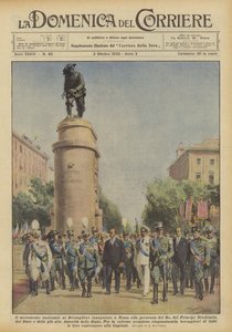 Nationella monumentet till Bersagliere invigt i Rom i närvaro av kungen?