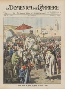 Sultanen av Marocko Abd-el-Aziz högtidliga inträde i Rabat av Achille Beltrame