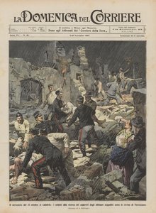 Jordbävningen den 23 oktober i Kalabrien, soldaterna letar efter invånarnas lik?