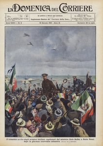 De italienska flygarnas triumferande ankomst, under kapten av minister Italo Balbo, till Porto Natal?