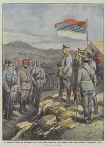 Den gamle kungen Nicholas av Montenegro bevittnar sina soldaters första seger, vilket de gjorde?