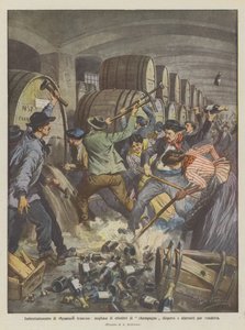 Angrepp av franska vinmakare, tusentals hektoliter champagne utspridda och förstörda som hämnd av Achille Beltrame