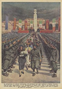 I en atmosfär av livlig patriotism firades 26 bröllop i Caprino Veronese