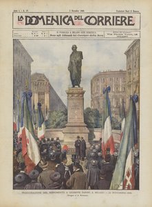 Invigning av monumentet till Giuseppe Parini, i Milano, 26 november 1899
