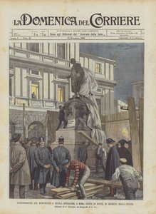 Invigning av monumentet till Nicola Spedalieri, i Rom, gjort på natten, i hemlighet, av polisen