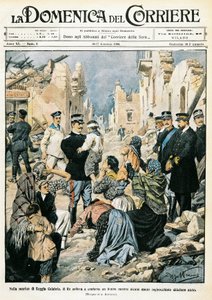 Italien, Milano, kung av Italien besöker Reggio Calabria av Achille Beltrame