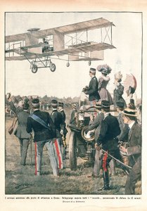 Italien, Leo Delagranges flygning, La Domenica del Corriere av Achille Beltrame