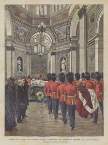 Ankomst av drottning Victorias kropp till England vid Frogmore Mausoleum, där hon begravdes