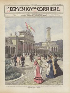 Den internationella elutställningen i Como, den stora huvudfasaden