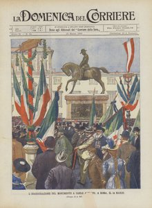 Invigningen av monumentet till Carlo Alberto, i Rom, den 14 mars