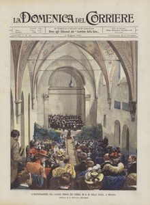 Invigningen av Salone Perosi (tidigare kyrkan av SM Della Pace), i Milano