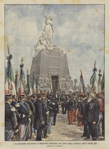 Invigningen av Ossario Di Melegnano (Lombardiet) för de stupade i slaget den 8 juni 1859