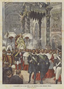 Kröningen av Pius X i Peterskyrkan, påven ger den första offentliga välsignelsen