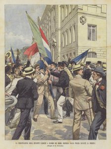 De parisiska studenternas demonstration till förmån för boerna, skingrad av polisen framför Sorbonne
