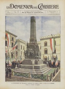 Invigningen av nationalmonumentet för familjen Cairoli i Pavia, den nuvarande 14:e