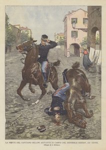 Kapten Bellinis aide-de-camp död till general Goiran i Udine av Achille Beltrame