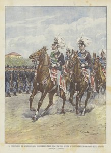 Presentationen av hertigen DAosta vid Garnisonen i Turin i hans nya egenskap som löjtnant? av Achille Beltrame