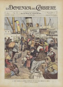 Den sorgliga avfärden från Genua för bönder från övre Italiens emigranter till Amerika