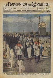 Ceremonin för välsignelsen av gravarna på den italienska militärkyrkogården i Amras?