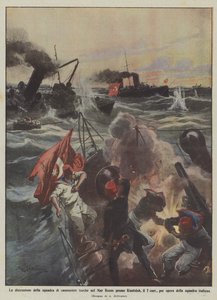 Förstörelsen av det turkiska gevärsteamet i Röda havet nära Kunfidah på 7 corr?