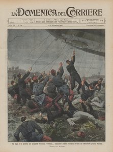 Flykten och förlusten av det franska luftskeppet Patrie, tvåhundra soldater försöker förgäves kvarhålla det nära Verdun