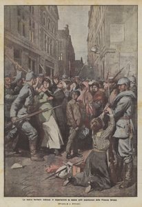 Det nya tyska barbariet, massdeportationerna av befolkningen i invaderade Frankrike av Achille Beltrame