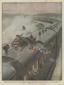 Järnvägsficklampa glömd på en vagn när ett tåg går i Toscana? av Achille Beltrame