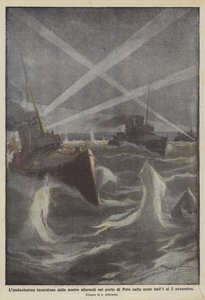 Laudacissima intrång av våra torpeder i hamnen i Pula natten från 1 till 2 november av Achille Beltrame
