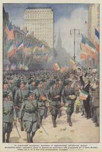 Det rörliga amerikanska välkomnandet till representanterna för den italienska armén av Achille Beltrame