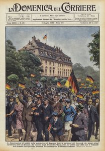 Demonstrationer av jubel för befolkningen i Mainz efter fransmännens avgång? av Achille Beltrame