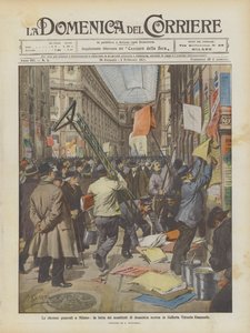 De allmänna valen i Milano, förra söndagens affischkamp i Galleria Vittorio Emanuele