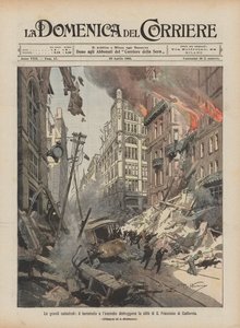Stora katastrofer, jordbävningar och brand förstör staden San Francisco i Kalifornien