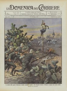Fallgroparna i det italiensk-turkiska kriget, skickade beduiner för att klippa telegrafledningarna runt? av Achille Beltrame