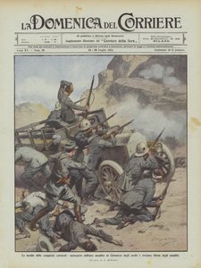 Fallgroparna med koloniala erövringar, en militärlastbil attackerad i Cyrenaica av araberna?