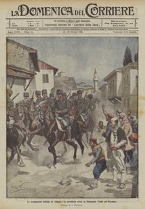 De italienska ockupationerna i Albanien, kavalleriet går in i Giorgucati (Drynosdalen)