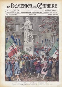 Invigningen av monumentet till Edmondo De Amicis, i Turin