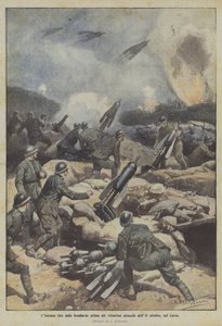 Den intensiva avfyringen av bombarderna före de segerrika attackerna den 11 oktober mot Carso