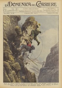 Medan två klättrare klättrade på östsidan av Monte Civetta, i Dolomiterna, stenblocket?