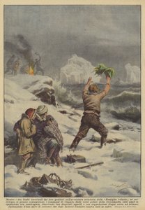 Medan de två barnen släpas av sina föräldrar på den flygande familjens flygäventyr? av Achille Beltrame