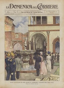 Milano, invigning av de konstnärliga och arkeologiska museet, gäster i hertigdomstolen