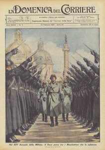 I Militiens XIV Annual passerar hertugen bland musketörerna som hälsar honom